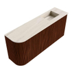 Mondiaz JOYA-DLUX Meuble de toilette 91,6cm - arrondi gauche couleur Ruby - Lavabo FAYE position droite Sans trou de robinet couleur Meli. SW1425385
