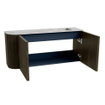 Mondiaz JOYA-DLUX 91.6cm meuble de salle de bains - arrondi gauche couleur Shadow - Vasque FAYE position Droite 1 trou de robinet couleur Glace. SW1422808