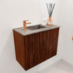 Mondiaz JOYA-DLUX 50cm meuble de salle de bains - couleur Ruby - Vasque FAYE position Gauche 1 trou de robinet couleur Oza. SW1425488