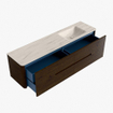 Mondiaz CIRO-DLUX Badkamermeubelset - 180x45x50cm - Solid surface wastafel Meli - 1 wasbak Rechts - zonder kraangaten - 4 lades - Walnut SW1530539