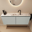 MONDIAZ TURE-DLUX Meuble toilette - 120cm - Greey - EDEN - vasque Glace - position centrale - 1 trou de robinet SW1103353