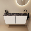 MONDIAZ TURE-DLUX Meuble toilette - 100cm - Talc - EDEN - vasque Lava - position droite - 1 trou de robinet SW1103680