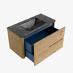 Mondiaz CIRO-DLUX Ensemble de meubles de salle de bains - 90x45x50cm - Lavabo solid surface Lava - 1 vasque au milieu - 1 trou de robinet - 2 tiroirs - Chêne SW1531094