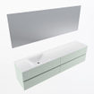 Mondiaz VICA ensemble de meuble de salle de bain - 200cm - meuble sous-vasque greey - 4 tiroirs - lavabo cloud gauche - 1 trou de robinet - couleur talc - miroir LED - version XL 60cm de haut SW1095499