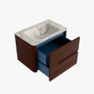 Mondiaz CIRO-DLUX Ensemble de meubles de salle de bains - 70x45x50cm - Vasque solid surface Frappe - 1 lavabo au milieu - 1 trou de robinet - 2 tiroirs - Ruby SW1531286