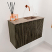 Mondiaz JOYA-DLUX 60cm toiletmeubel - kleur Shadow - Wastafel FAYE positie Rechts Zonder kraangat kleur Arena. SW1424794