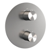 BRAUER Brushed Edition douche de pluie encastrée thermostatique - 3 voies - rond - set 76 - pomme de douche 30cm - bras mural courbé - douchette barre - flexible de douche - coude mural - inox brossé PVD SW1159141