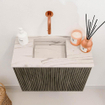 Mondiaz JOYA-DLUX Meuble WC 50 cm - couleur Shadow - Lavabo FAYE position Gauche Sans trou de robinet couleur Nata. SW1424940