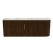 Mondiaz JOYA-DLUX Meuble de salle de bains 111.6cm - arrondi droit couleur Walnut - Vasque FAYE position Gauche 1 trou de robinet couleur Frappe SW1422331