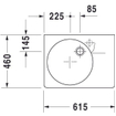 Duravit Scola lavabo 61,5 x 46 cuve gauche sans trou de robinet blanc 0304115