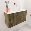 Mondiaz JOYA 70cm meuble de salle de bains - couleur Dusk - Vasque FAYE position Milieu Sans trou de robinet couleur Talc. SW1421568