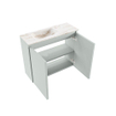 MONDIAZ TURE-DLUX Meuble toilette - 60cm - Greey - EDEN - vasque Frappe - position gauche - 1 trou de robinet SW1102808