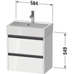 Duravit Ketho 2 Meuble sous-lavabo - 2 tiroirs - 58.4x39x54.9cm - poignées anthracite - taupe super mat SW772536