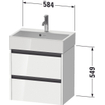 Duravit ketho 2 meuble sous lavabo avec 2 tiroirs 58.4x39x54.9cm avec poignées blanc anthracite super mat SW772756