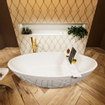 MONDIAZ HOLM Baignoire îlot - 180x85cm - lin/talc SW491612