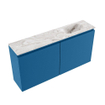 MONDIAZ TURE-DLUX 100cm toiletmeubel Jeans. EDEN wastafel Glace positie rechts. Zonder kraangat. SW1103313