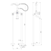 Best Design Class robinet de baignoire autoportant nostalgique 100,5cm avec douchette chrome SW10096