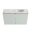 MONDIAZ TURE-DLUX Meuble toilette - 80cm - Greey - EDEN - vasque Glace - position droite - sans trou de robinet SW1103321