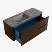 Mondiaz CIRO-DLUX Badkamermeubelset - 120x45x50cm - Solid surface wastafel Oza - 1 wasbak Links - zonder kraangaten - 2 lades - Walnut SW1530628