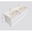 Mondiaz VICA ensemble de meuble de salle de bain - 120cm - meuble sous lavabo talc - 4 tiroirs - lavabo cloud double - sans trou de robinet version XL 60cm de haut SW1090609