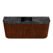Mondiaz JOYA-DLUX Meuble de salle de bains 93,2cm - arrondis gauche et droite couleur Ruby - Vasque FAYE position Milieu Sans trou de robinet couleur Lava SW1423674
