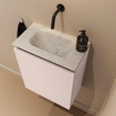 MONDIAZ TURE-DLUX meuble de toilette 40cm Rosee. EDEN lavabo Opalo position milieu. Sans trou de robinet. SW1104486