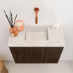 Mondiaz JOYA-DLUX Meuble de toilette 50cm - couleur Walnut - Vasque FAYE position Milieu Sans trou de robinet couleur Ostra. SW1422564