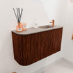Mondiaz JOYA-DLUX 71.6cm toiletmeubel - ronding links kleur Ruby - Wastafel FAYE positie Rechts 1 kraangat kleur Saba. SW1425613