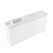 MONDIAZ TURE-DLUX meuble de toilette 100 cm Talc. EDEN lavabo Frappe position gauche. Avec 1 trou de robinet. SW1102601
