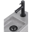Differnz Force kit lave-mains - 40x22x8cm - Rectangulaire - 1 trou de robinet - Robinet droit noir mat - avec cadre noir - Gris béton SW373282