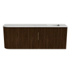 Mondiaz JOYA-DLUX Meuble de salle de bains 111,6cm - arrondi gauche couleur Noyer - Vasque FAYE position Droite Sans trou de robinet couleur Opalo SW1426207