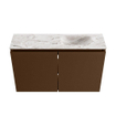 MONDIAZ TURE-DLUX meuble WC 80 cm Rust. EDEN lavabo Glace position droite. Sans trou de robinet. SW1103584