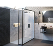 Riho Lucid GD402 Douche à l'italienne 100x200cm avec paroi latérale 30cm et porte-servietes cadre Noir mat SW412181