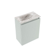 MONDIAZ TURE-DLUX Meuble toilette - 40cm - Greey - EDEN - vasque Glace - position gauche - 1 trou de robinet SW1103302