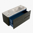 Mondiaz CIRO-DLUX Ensemble de meubles de salle de bains - 120x45x50cm - Lavabo Solid surface Frappe - 1 vasque à droite - 1 trou de robinet - 2 tiroirs - Shadow SW1532011