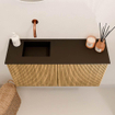 Mondiaz JOYA 80cm toiletmeubel - kleur Oak - Wastafel FAYE positie Links Zonder kraangat kleur Urban. SW1421165