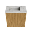 Mondiaz JOYA-DLUX 40cm toiletmeubel - kleur Oak - Wastafel FAYE positie Links Zonder kraangat kleur Glace. SW1421963