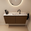 MONDIAZ TURE-DLUX Meuble toilette - 100cm - Rust - EDEN - vasque Glace - position centrale - 1 trou de robinet SW1103493