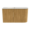 Mondiaz JOYA-DLUX 71.6cm toiletmeubel - ronding rechts kleur Oak - Wastafel FAYE positie Links Zonder kraangat kleur Ostra. SW1422254