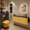 MONDIAZ TURE-DLUX Meuble toilette - 120cm - Ocher - EDEN - vasque Lava - position droite - 1 trou de robinet SW1103926