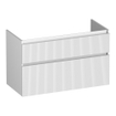 BRAUER Delight Wavy meuble sous-lavabo 100 2 tiroirs softclose - sans poignée - 1 découpe pour siphon - blanc mat SW1199506