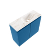 MONDIAZ TURE-DLUX Meuble toilette - 60cm - Jeans - EDEN - vasque Frappe - position droite - 1 trou de robinet SW1102813