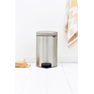 Brabantia NewIcon Poubelle à pédale - 12 litres - seau intérieur en plastique - acier mat résistant aux empreintes digitales SW767507