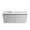 MONDIAZ TURE-DLUX meuble de WC 100 cm Plata. EDEN vasque Opalo position gauche. Sans trou de robinet. SW1104494