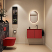 MONDIAZ TURE-DLUX Meuble toilette - 80cm - Fire - EDEN - vasque Lava - position centrale - 1 trou de robinet SW1103772