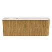 Mondiaz JOYA-DLUX 111.6cm toiletmeubel - ronding rechts kleur Oak - Wastafel FAYE positie Links Zonder kraangat kleur Ostra. SW1422258