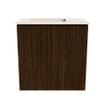 Mondiaz JOYA-DLUX 40cm toiletmeubel - kleur Walnut - Wastafel FAYE positie Links Zonder kraangat kleur Meli. SW1424398