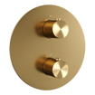 BRAUER Gold Edition thermostatique Douche à encastrer - 3-voies - rond - ensemble 80 - 30cm douche principale - bras mural droit - douchette à main 3-fonctions - flexible de douche - coude de raccordement mural - or brossé PVD SW1159000