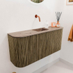 Mondiaz JOYA-DLUX Meuble de salle de bains - 93,2cm - arrondi gauche et droite couleur Dusk - Vasque FAYE position Milieu Sans trou de robinet couleur Arena SW1425792