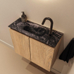 MONDIAZ TURE-DLUX 60cm toiletmeubel Washed Oak. EDEN wastafel Lava positie midden. Met 1 kraangat. SW1104124